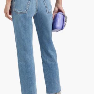 RAG & BONE Harlow two-tone mid-rise straight-leg jeans Size 25